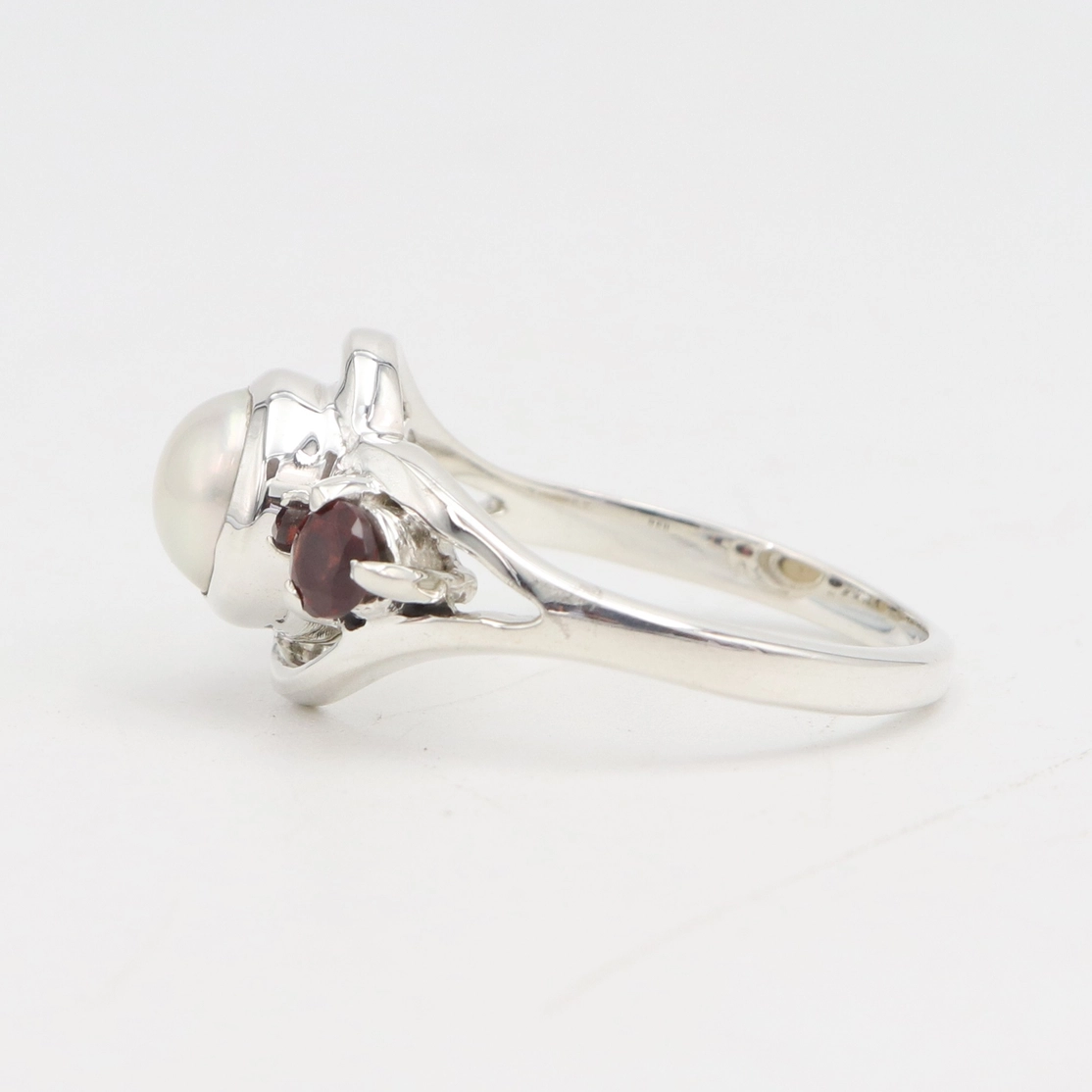 Natural Pearl & Garnet Ring with 925 Silver Jewelry - Image 3