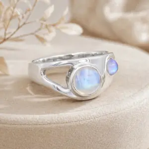 Moonstone Ring 925 Sterling Silver Jewelry